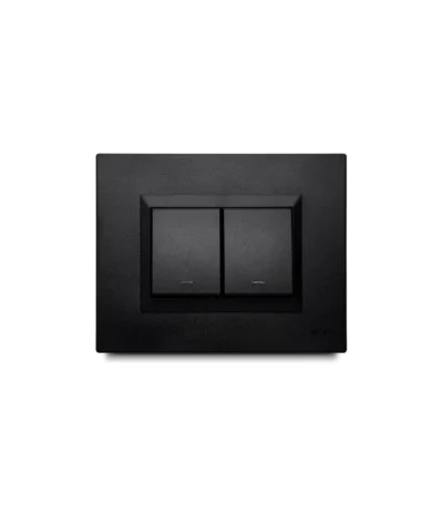 Interruptor Doble Conmutable Negro Plura | Rocket Design
