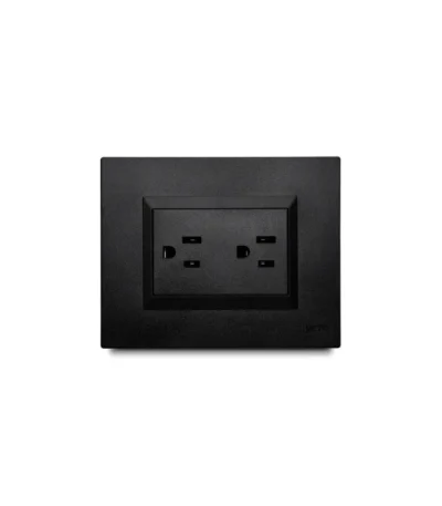 Tomacorriente Doble Negro | Rocket Design