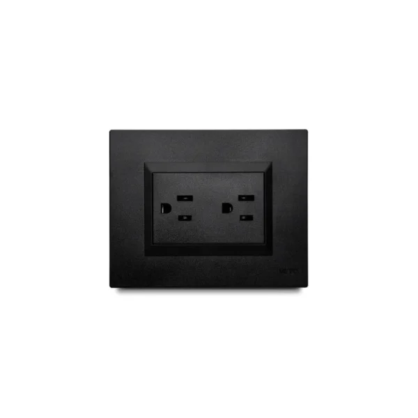 Tomacorriente Doble Negro | Rocket Design